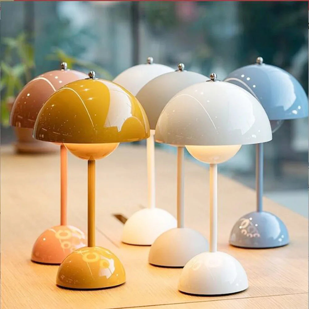 Rechargeable Mushroom LED Table Lamp – Touch-Control